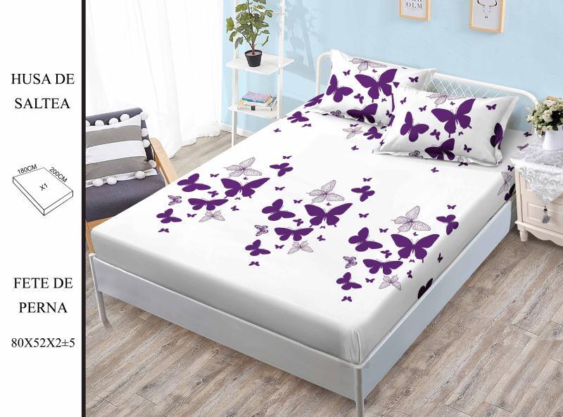 Husa de pat din bumbac Finet cu elastic, 180x200, 3 piese, G-68