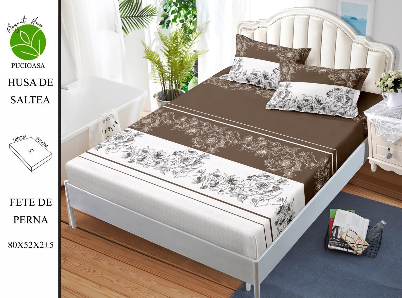 Husa de pat din bumbac Finet cu elastic, 180x200, 3 piese, G-182