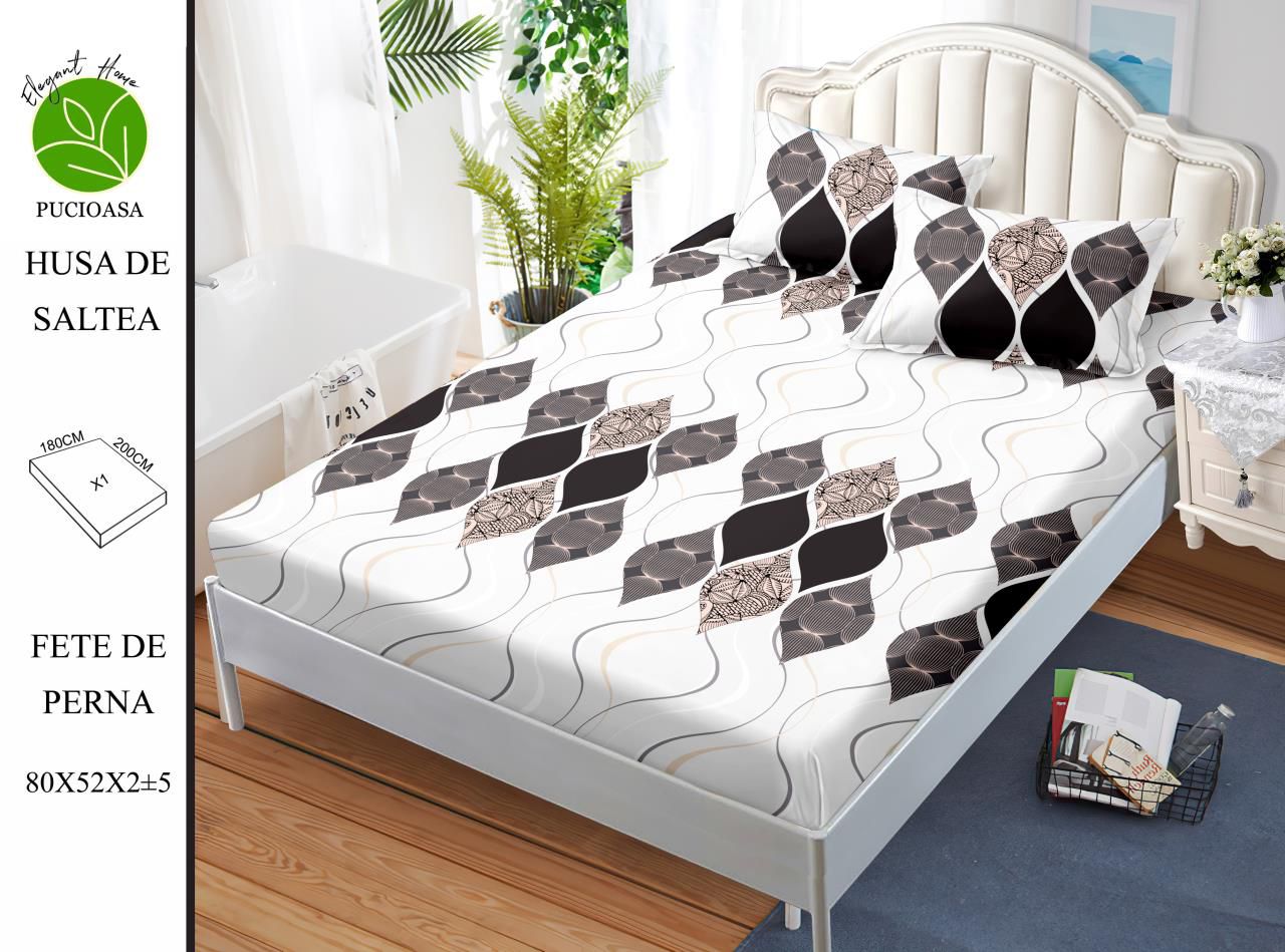 Husa de pat din bumbac Finet cu elastic, 180x200, 3 piese, G-186